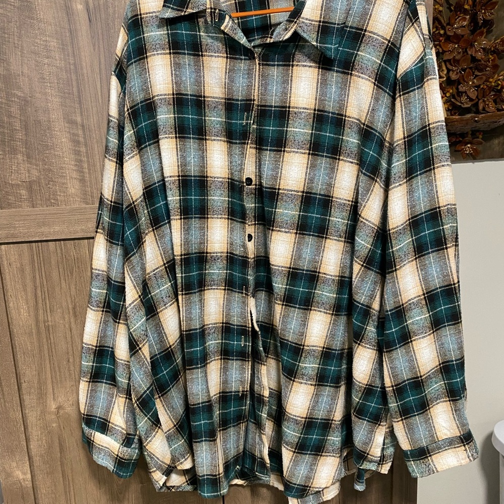Plaid Button Down Shirt for Women